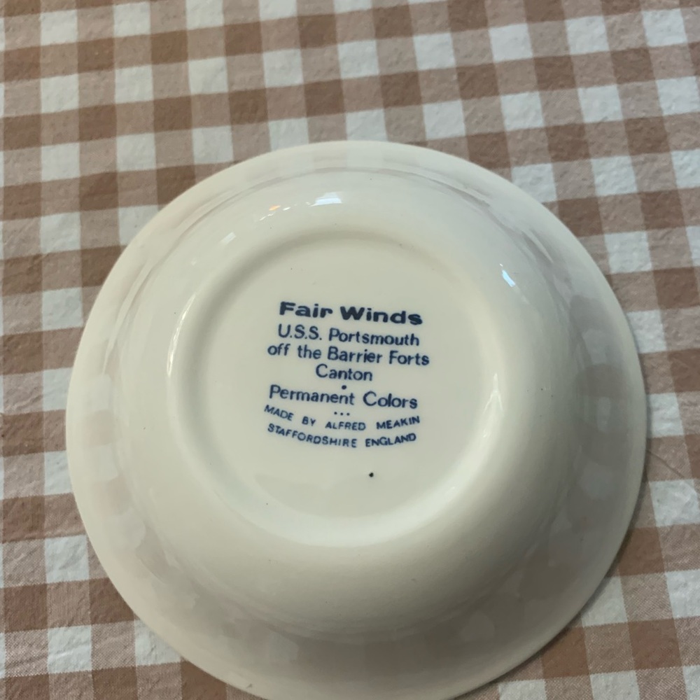 Nautical Blue and White Ceramic Bowl - Picture 3 of 5